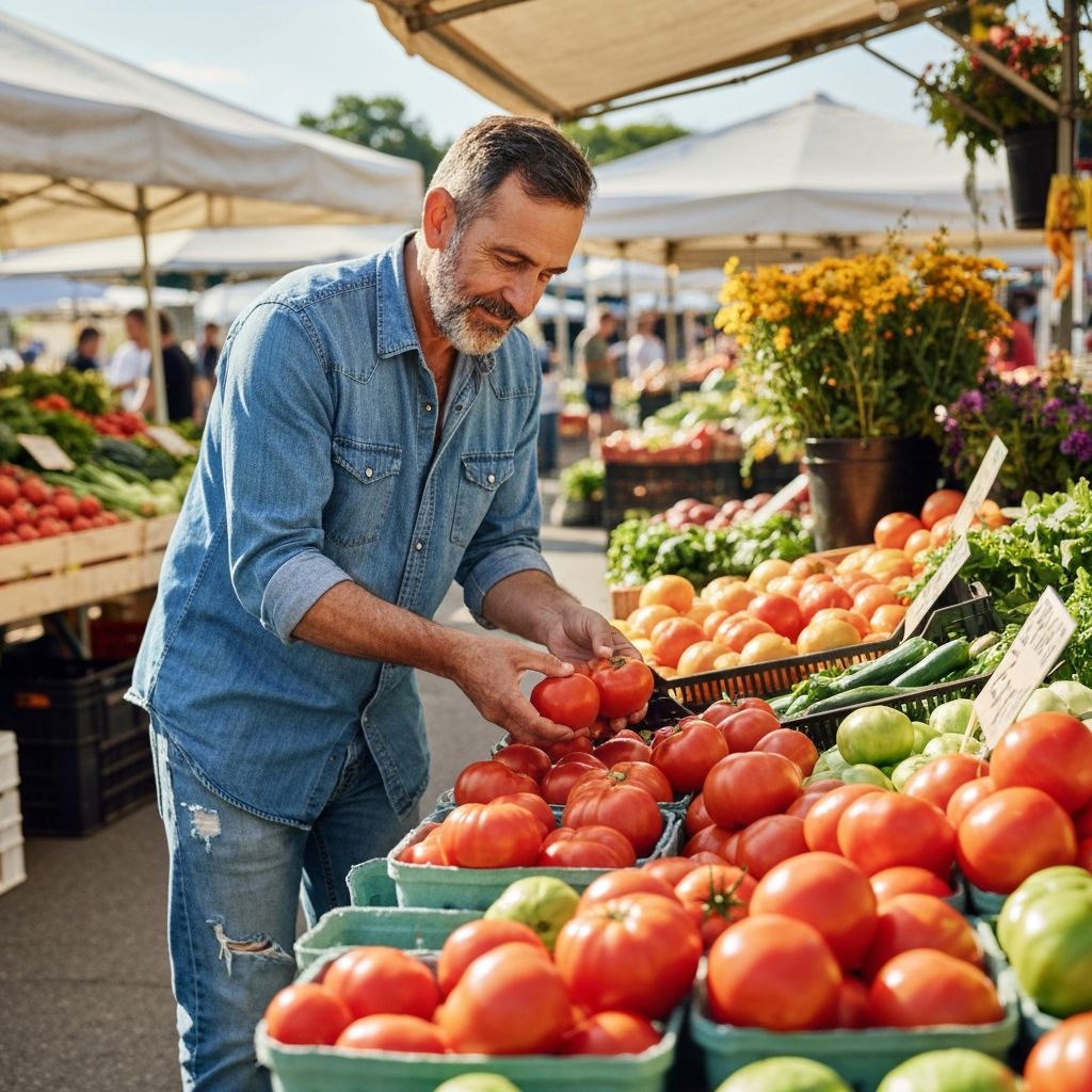 Einkauf von frischem Gemüse